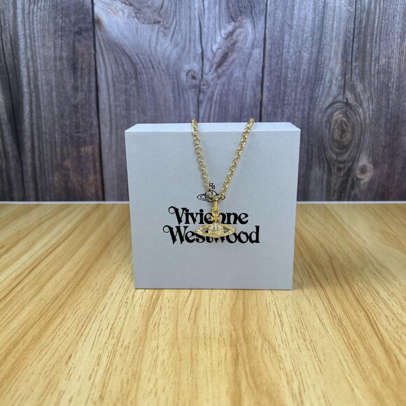 NEW Vivienne Westwood Mini bas relief pendant Gold - Picture 4 of 9